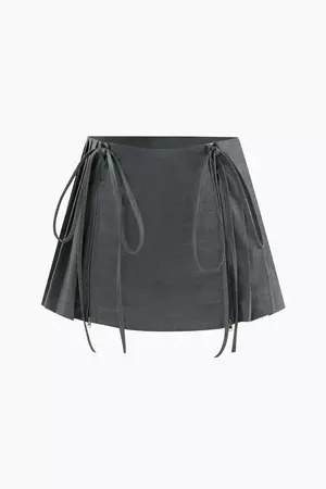 Tie Detail Pleated Mini Skirt – Micas