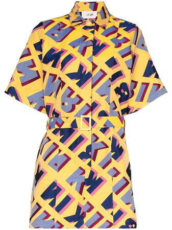 Kirin logo-print Jacquard Shirt Dress - Farfetch