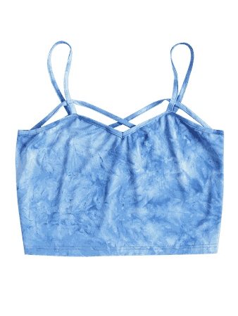 Blue tie dye crop top