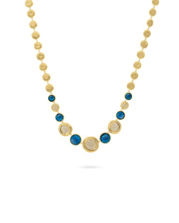 Marco Bicego 18k Blue Topaz & Diamond Jaipur Statement Collar Necklace