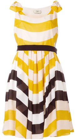 stripe pleated dress