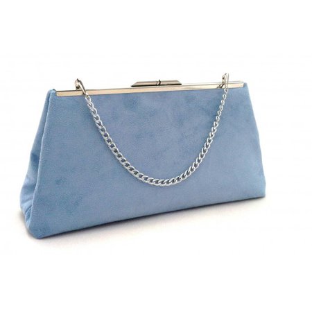 Blue Suede Handbag ~ Light Blue Purse ~ Blue Suede Evening Handbag Clutch ~ Ready to Ship