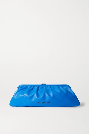 Blue Cloud large printed textured-leather clutch | Balenciaga | NET-A-PORTER