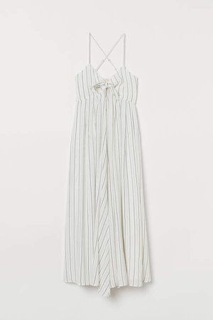 Dress with Tie Detail - White