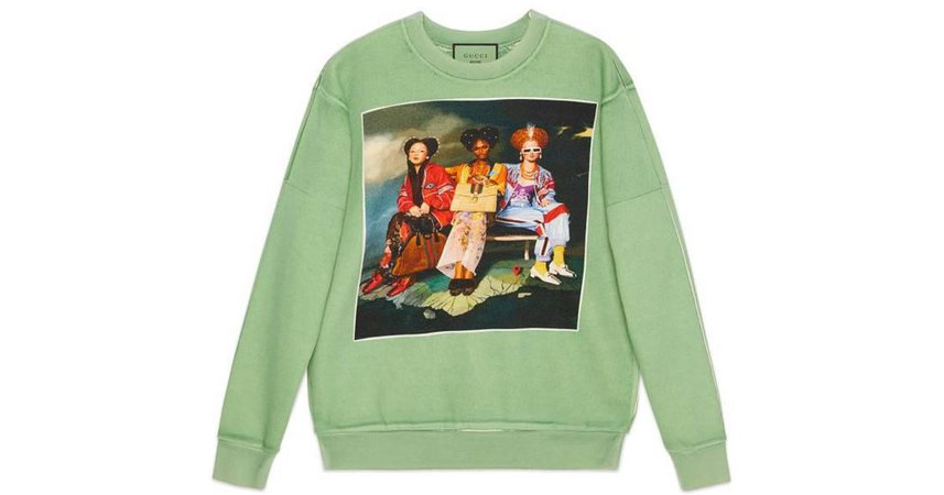 hallucinations gucci green sweatshirt