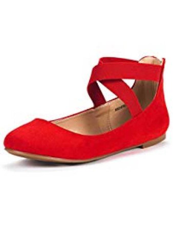 red flat shoes