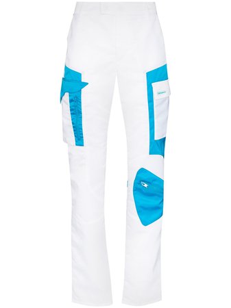 Shop white & blue MISBHV The Technical colour-block performance trousers with Express Delivery - Farfetch