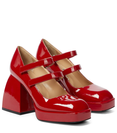 red Mary janes