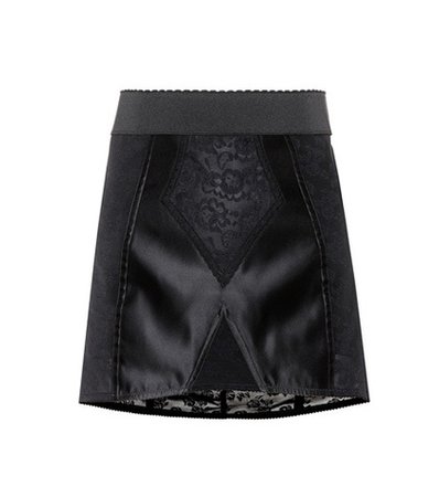 Lace and satin skirt