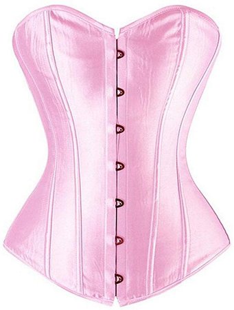 Zhitunemi Women's Satin Bustier Waist Training Corset Cincher Overbust Plus size Small Pink: Amazon.ca: Clothing & Accessories