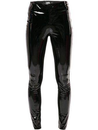 Karl Lagerfeld Patent Faux Leather Leggings 201W1016999 Black | Farfetch