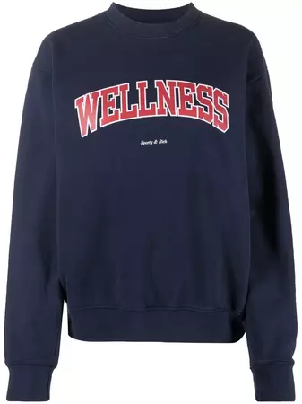 Sporty & Rich Wellness-print crew-neck Sweatshirt - Farfetch