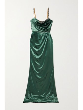 Marchesa Notte Velvet Green Gown