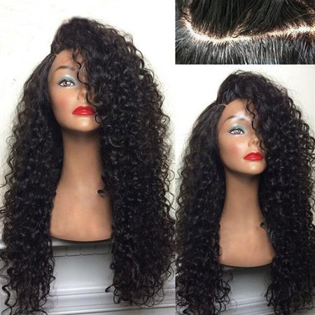 Wholesale Long Shaggy Deep Side Part Kinky Curly Synthetic Wig Black Online. Cheap Deep V Tank Top And Club Party Dress on Rosewholesale.com