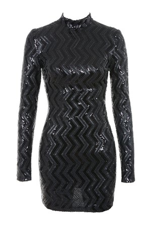 'Crash' Black Sequin Mini Dress - Mistress Rocks