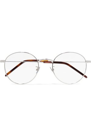 SAINT LAURENT | Round-frame silver-tone optical glasses | NET-A-PORTER.COM