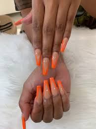 orange nails for baddies - Google Search