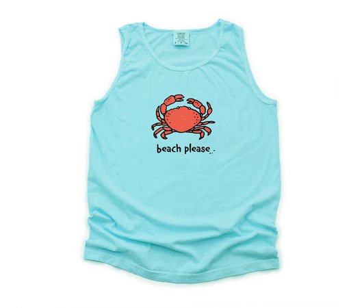 Crab T Shirt Summer Tshirt Beach Tank Beach Tee Surfing Tank | Etsy
