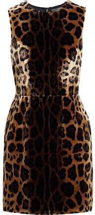 Leopard-print Silk-blend Velvet Jacquard Mini Dress