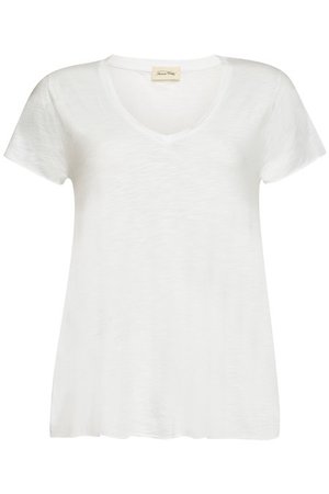 American Vintage - V-Neck T-Shirt with Cotton - white