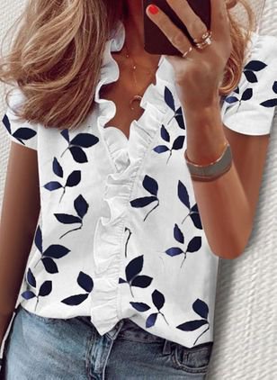 boxy magenta floral pattern crop top v neckline short sleeve business wear - Google Search