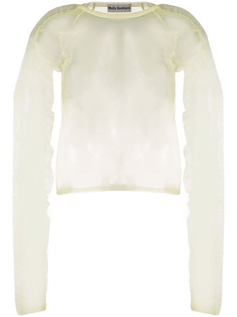 Molly Goddard ruched sleeve sheer blouse
