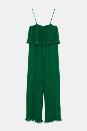 PLEATED JUMPSUIT WITH STRAPS - View All-DRESS TIME-WOMAN-CORNER SHOPS | ZARA United States green