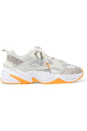 Nike | M2K Tekno leather and camouflage-print canvas sneakers | NET-A-PORTER.COM