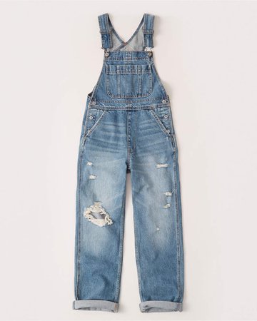 Ripped Ultra High Rise Straight Overalls