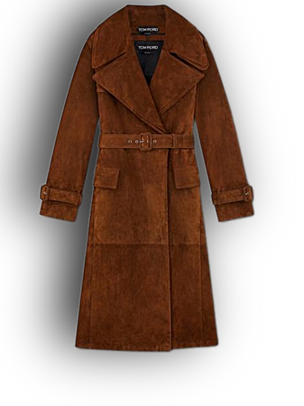 Tom Ford brow cashmere suede trench coat