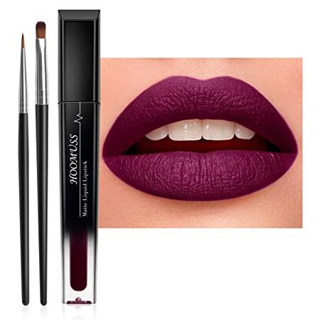 Amazon.com : HOOMUSS Burgundy Purple Lipstick Matte, Plum Dark Purple Liquid Lipstick Long Lasting for Women, Smudge Proof Waterproof Lip Makeup (Dark Purple) : Beauty & Personal Care