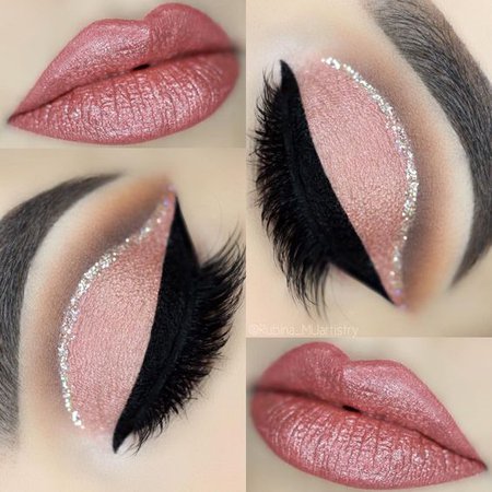 Pinterest - Rose pink combo Products Used: @gerardcosmetics glitter lipstick in Hollywood BLVD @anastasiabeverlyhills Soft Glam Palette (Bur | Eyeshadows