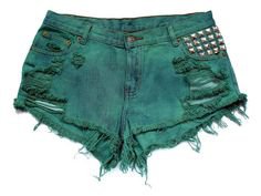 Teal Denim Shorts (dyed)
