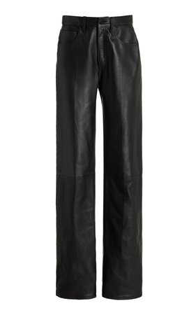Mid-Rise Leather Relaxed Straight-Leg Pants By Alexander Wang | Moda Operandi