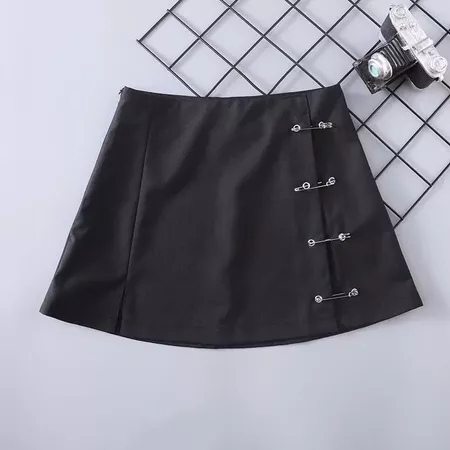 Harajuku vintage ins hot black unif style side Split pin mini skirts YQ 741-in Skirts from Women's Clothing on Aliexpress.com | Alibaba Group