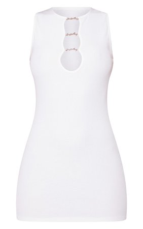 PRETTYLITTLETHING White Trim Rib Sleeveless Bodycon Dress | PrettyLittleThing USA