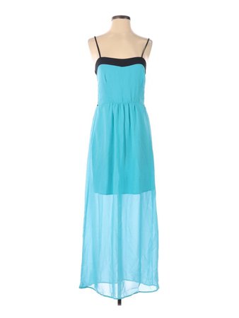 Delirious Color Block Solid aqua Casual Dress Size S - 46% off | thredUP