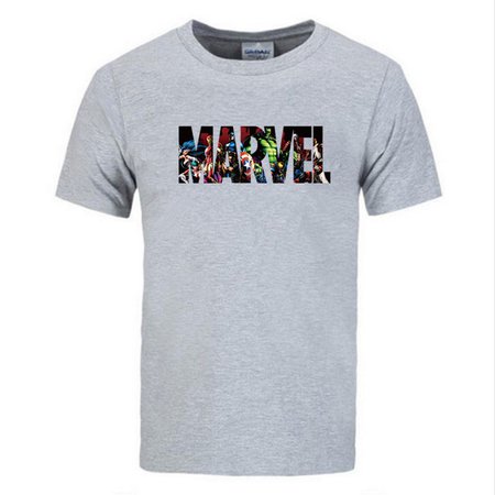 US $5.19 15% OFF|EINAUDI New Fashion Marvel Short Sleeve T shirt Men Superhero print t shirt O neck comic