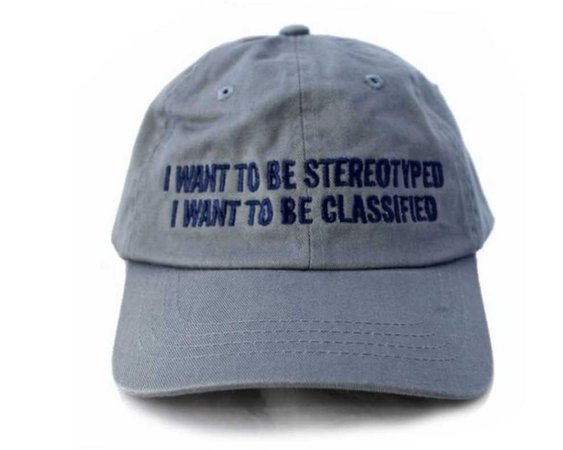 i want to be stereotyped hat