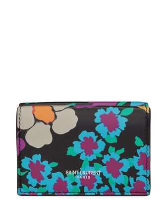 Saint Laurent floral-print leather wallet