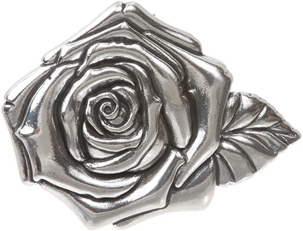 Silver Rose Belt Buckle