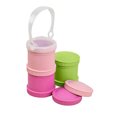 Amazon.com : Re-Play Made in The USA - 7 Piece Stackable Food and Snack Storage Containers for Babies, Toddlers and Kids of All Ages - Bright Pink, Blush, Green : Baby