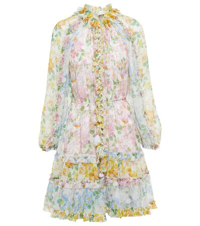 Zimmermann - Exclusivo en Mytheresa - vestido corto de seda floral | Mytheresa