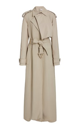 Long Belted Twill Trench Coat By Bottega Veneta | Moda Operandi