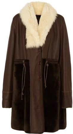 Reversible Shearling Coat - Dark brown