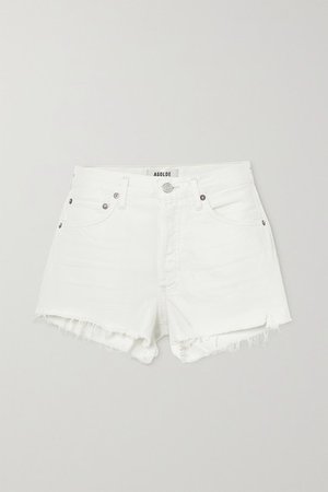 Parker Distressed Denim Shorts - White