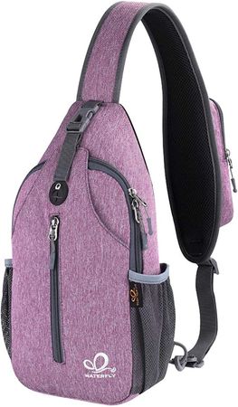 Amazon.com : WATERFLY Crossbody Sling Backpack Sling Bag Travel Hiking Chest Bag Daypack (Purple) : Sports & Outdoors