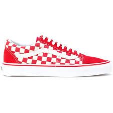 Red checkered old school Vans