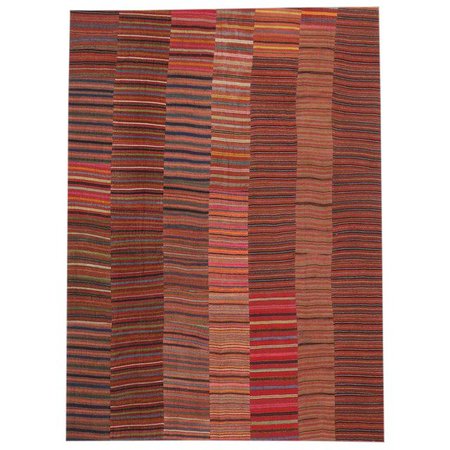 Mid Century Modern Turkish Jajim Kilim Flat-Weave Rug- 9′4″ × 12′10″ | Chairish