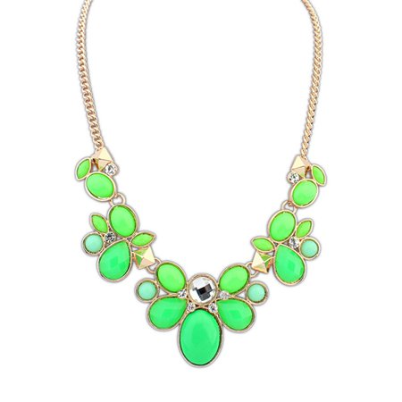 neon green bib necklace